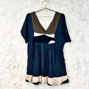 Rebecca Taylor color block jersey tunic dress